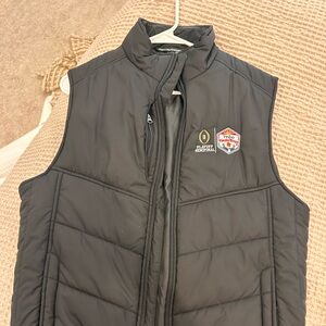 Men’s College Football Black Vest with Embroidered Patches
